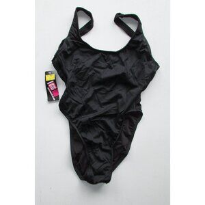 Ujena High Cut Leg Black 1 Piece Swimsuit - Sz 8 - NEW